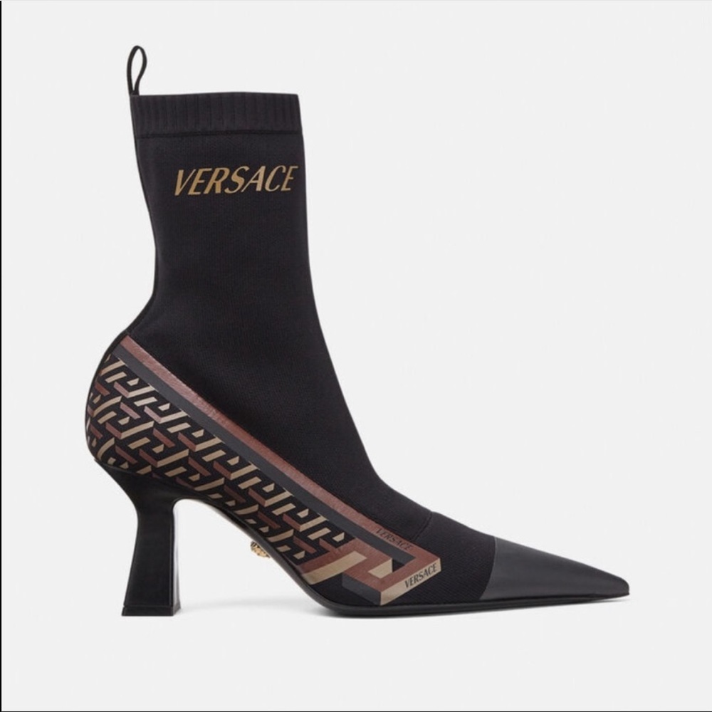 VERSACE LA GRECA SIGNATURE SOCK BOOTS size 39 - Picture 1 of 13
